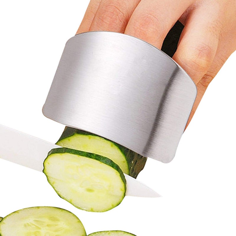 ReNext 2-PACK Stainless Steel Finger Guard for Slicing & Cutting Protector to Avoid Accidents when Chopping and Dicing Useful Kitchen Tool Gadget - Image 1